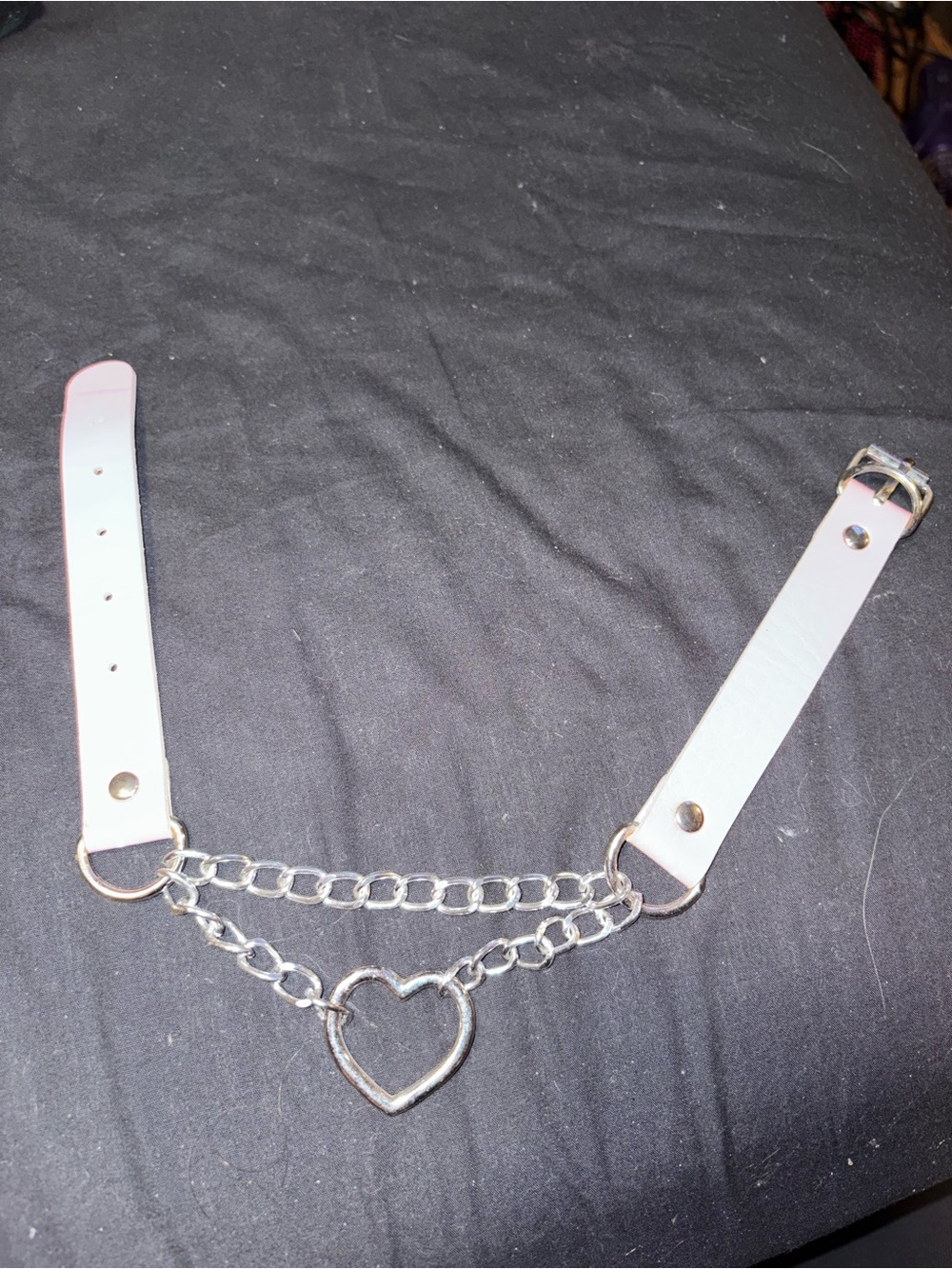 Spencer's Pink Heart Chain Necklace with Silver Hardware